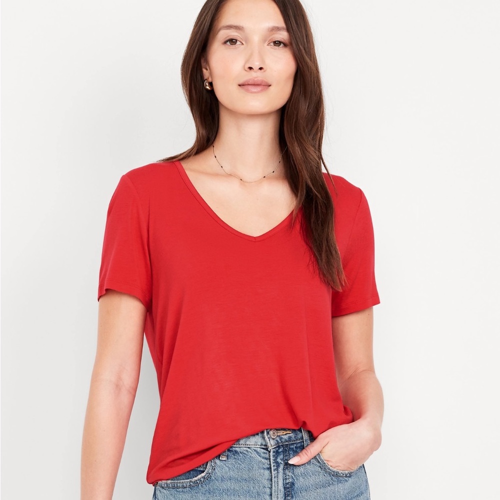 🍓3/$15 Old Navy Red V-Neck Short Sleeve Tee